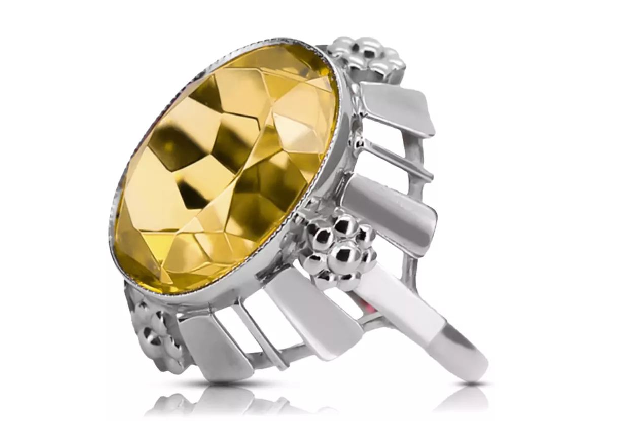 Anillo Vintage Peridoto amarillo Plata de ley 925 vrc043s Anillo Vintage Peridoto amarillo Plata de ley 925 vrc043s